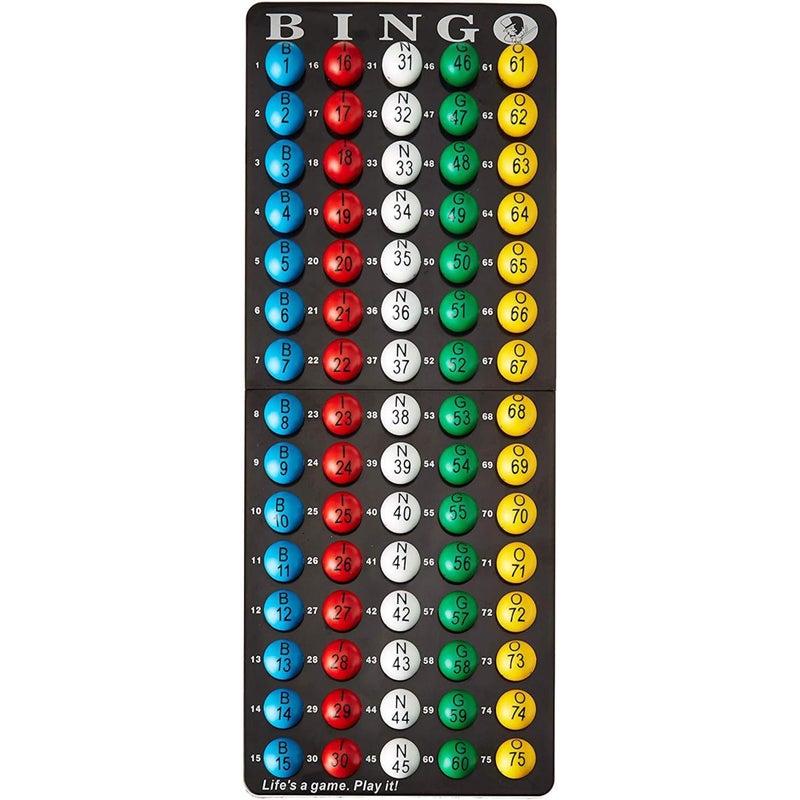 MR CHIPS Bingo Master Board and Easy Read 7/8" Bingo Balls with Fade and Scratch Resistant Large Numbers and Large Letters That Will Never Rub Off - Image 1